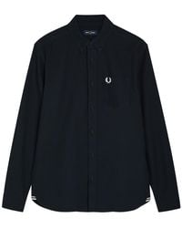 Fred Perry - Oxford Logo-Embroidered Cotton Shirt - Lyst