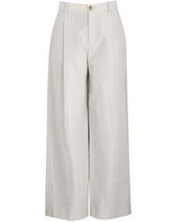 Vince - Wide-Leg Cotton-Blend Trousers - Lyst