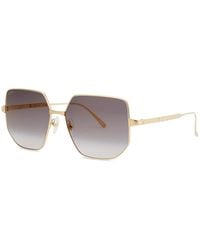 Cartier - Santos De -Tone Square-Frame, Sunglasses - Lyst