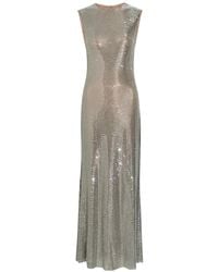 Self-Portrait - Crystal-Embellished Mesh Maxi Dress - Lyst