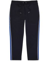 Moncler - Striped Stretch-cotton Sweatpants - Lyst