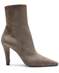 Saint Laurent - Jill 95 Suede Ankle Boots - Lyst