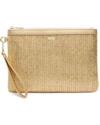 Melissa Odabash - Capri Metallic-Weave Leather Clutch - Lyst