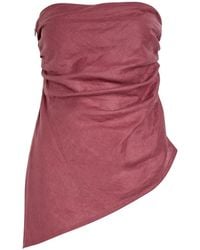 Faithfull the Brand - Nera Ruched Strapless Linen Top - Lyst