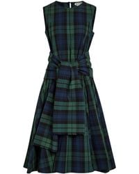 JW Anderson - Cloque Checked Seersucker Midi Dress - Lyst