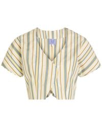 Thierry Colson - Bianca Striped Cotton-Poplin Blouse - Lyst