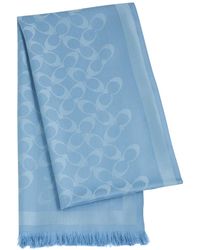 COACH - Signature C Logo-Jacquard Scarf - Lyst