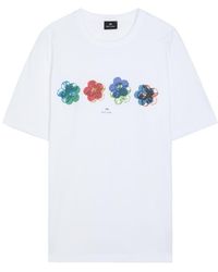 Paul Smith - Floral-Print Cotton T-Shirt - Lyst