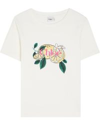 Chloé - Printed Cotton T-Shirt - Lyst