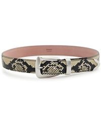 KHAITE - Benny Snake-Effect Leather Belt - Lyst