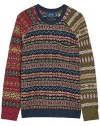 Polo Ralph Lauren - Patterned Intarsia Linen And Cotton-Blend Jumper - Lyst