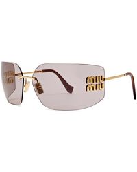 Miu Miu - Rectangle-frame Sunglasses - Lyst