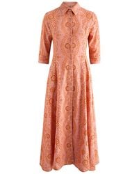 Evi Grintela - Cara Eyelet-Embroidered Cotton-Blend Midi Dress - Lyst