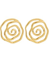 LYNYER - Floral Vortex 24Kt-Plated Drop Earrings - Lyst