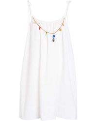 Stella McCartney - Bead-Embellished Cotton Mini Dress - Lyst