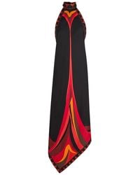 PUCCI - Printed Halterneck Silk-Twill Midi Dress - Lyst