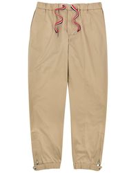 Moncler - Straight-leg Stretch-cotton Trousers - Lyst