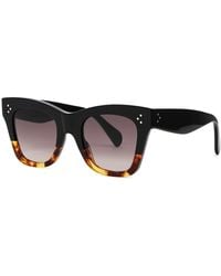 Celine - Square-Frame Sunglasses Graduated Lenses, Tortoiseshell Frame Trim, 100% Uv Protection - Lyst