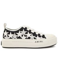 Amiri - Stars Appliquéd Leather And Canvas Sneakers - Lyst