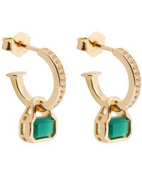 V By Laura Vann - Embellished 18kt Gold-plated Hoop Earrings - Lyst