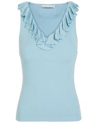 Alice + Olivia - Marnie Ruffled Knit Top - Lyst