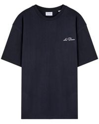 Les Deux - Crew Logo-Embroidered Cotton T-Shirt - Lyst