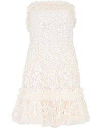 Needle & Thread - Regal Rose Sequin-embellished Tulle Mini Dress - Lyst