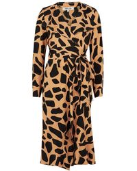 Diane von Furstenberg Eden Giraffe-print Wrap Dress - Black