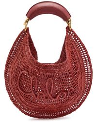 Chloé - Summer Banana Logo Raffia Shoulder Bag - Lyst