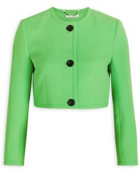 Emilia Wickstead - Lizette Wool-Crepe Cropped Jacket - Lyst