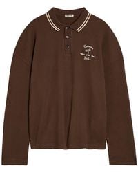 Bode - Geneva Logo-Embroidered Waffle Polo Shirt - Lyst