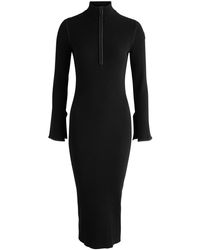 Moncler - Logo Ribbed-Knit Midi Dress - Lyst