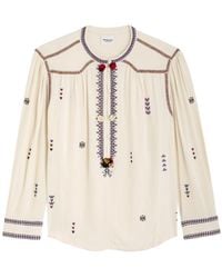 Isabel Marant - Pelson Embroidered Woven Blouse - Lyst