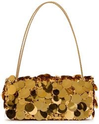 Rabanne - Embellished Metallic Leather Shoulder Bag - Lyst