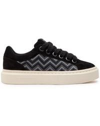 Cleens - Ace Chevron-Knit Suede Sneakers - Lyst