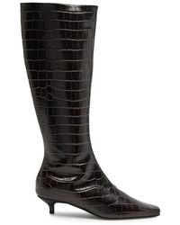 TOTEME - Totême 40 Crocodile-effect Leather Knee-high Boots - Lyst