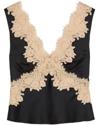 RIXO London - Emmie Lace-Trim Satin Top - Lyst