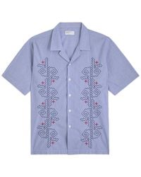 Universal Works - Road Fine-Striped Cotton Shirt - Lyst