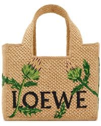 Loewe - X Paula's Ibiza Embroidered Small Raffia Tote Bag - Lyst