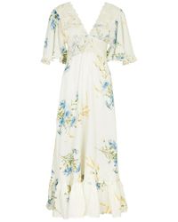 byTiMo - Floral-Print Linen-Blend Maxi Dress - Lyst