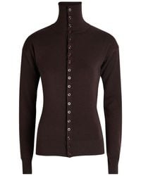 Lemaire - Turtle-Neck Wool Cardigan - Lyst