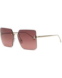 Fendi - Crystal-Embellished Rimless Sunglasses - Lyst