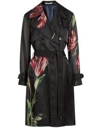 Alice + Olivia - Silvia Floral-Print Organza Trench Coat - Lyst