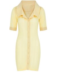 Jacquemus - La Mini Robe Manta Knitted Mini Shirt Dress - Lyst