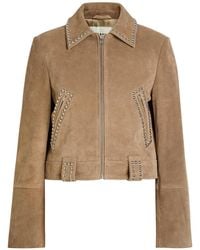 STAUD - Hugo Stud-Embellished Suede Jacket - Lyst