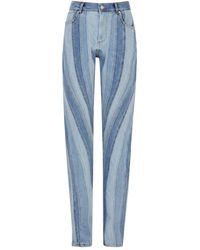 Mugler - Spiral Panelled Tapered-leg Jeans - Lyst