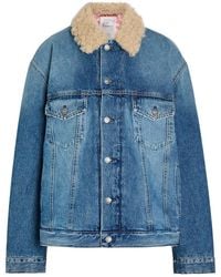 Acne Studios - Quilted Faux Shearling And Denim Jacket - Lyst