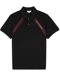 Alexander McQueen - Logo-tape Piqué Cotton Polo Shirt - Lyst