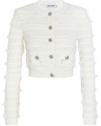 Self-Portrait - Crystal-Embellished Knit Cardigan - Lyst