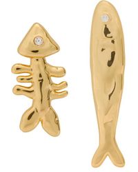 Eliou - Sardine And Fishbone 18Kt-Plated Drop Earrings - Lyst